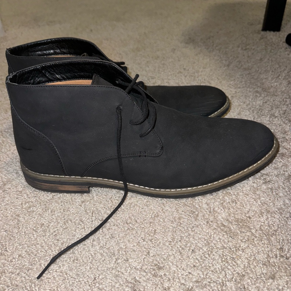 Black Jonsen Milan Men's Lace-Up Ankle Boots size 13